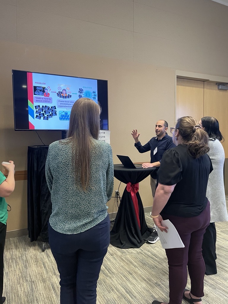 Azzam presents a digital poster on Scalable AI for Fetal Ultrasound: Congenital Heart Disease Detection and Foundations for Downstream Prenatal Imaging Tasks at the AI in Health Conference 2026.